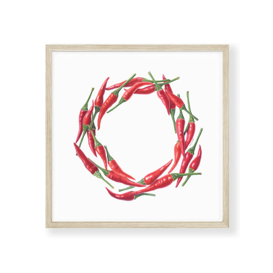 Framed art print of Chili wreath